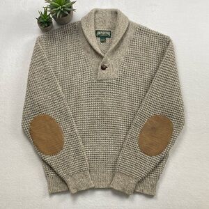 American Eagle Vintage Wool Blend Chunky Knit Shawl Collar Pullover Sweater